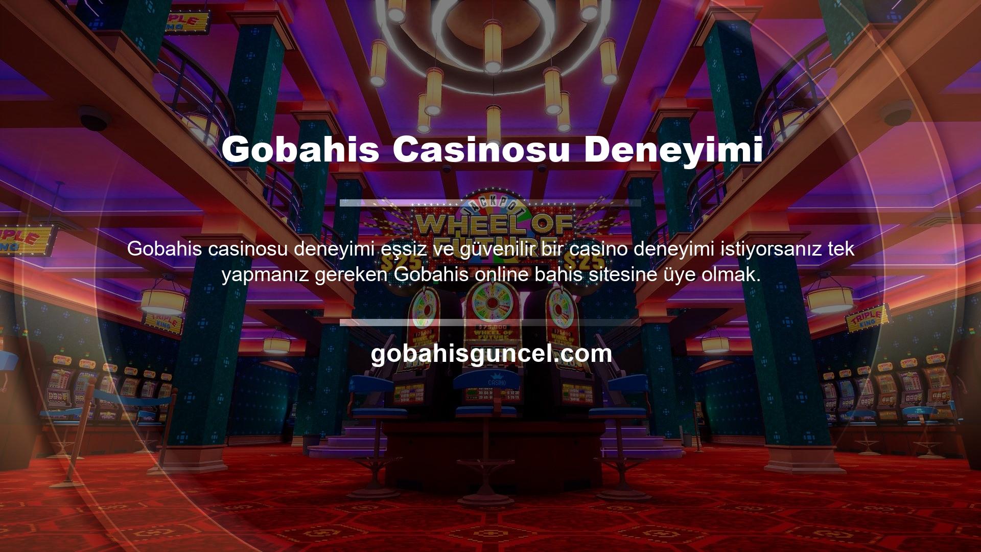 Hesabınızla siteye giriş yaptığınızda daha önce hiç deneyimlemediğiniz casino hizmetleri ile karşılaşacaksınız